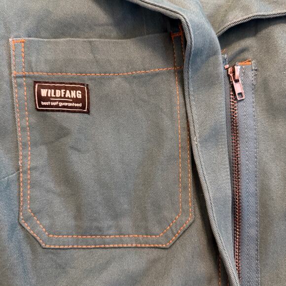 Wildfang Essential Coveralls Teal Blue Cotton Stretch Workwear Jumpsuit – Small - Picture 5 of 14